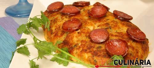 Migas de bacalhau com chouriço