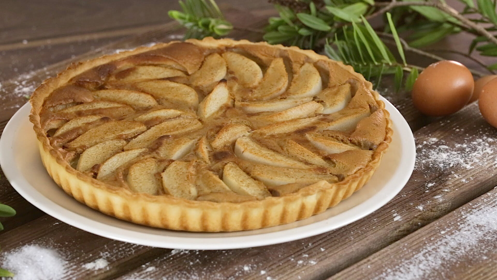 Tarte de peras com canela