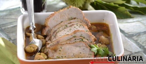 Lombo de porco com castanhas
