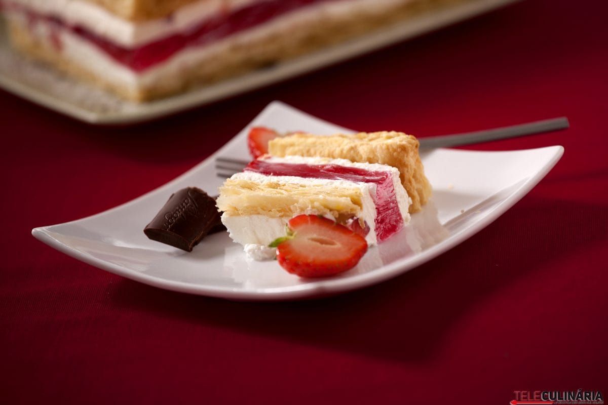 Folhado de Mascarpone e Morango
