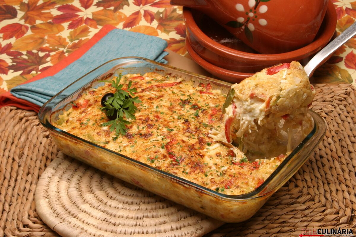 Receita de bacalhau gratinado