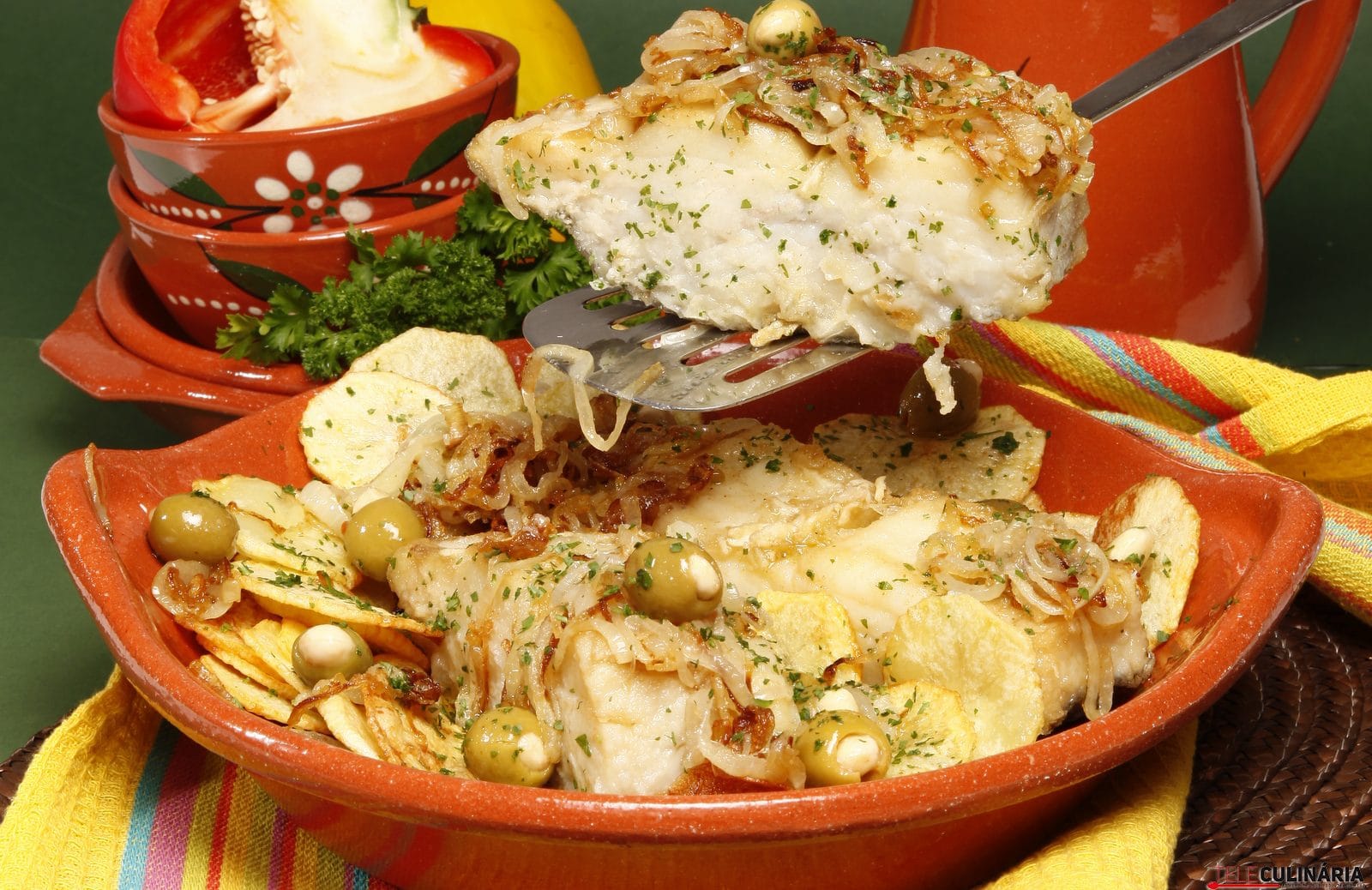 Bacalhau frito com azeitonas