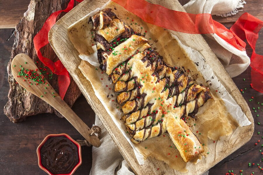 Árvore de natal em massa folhada