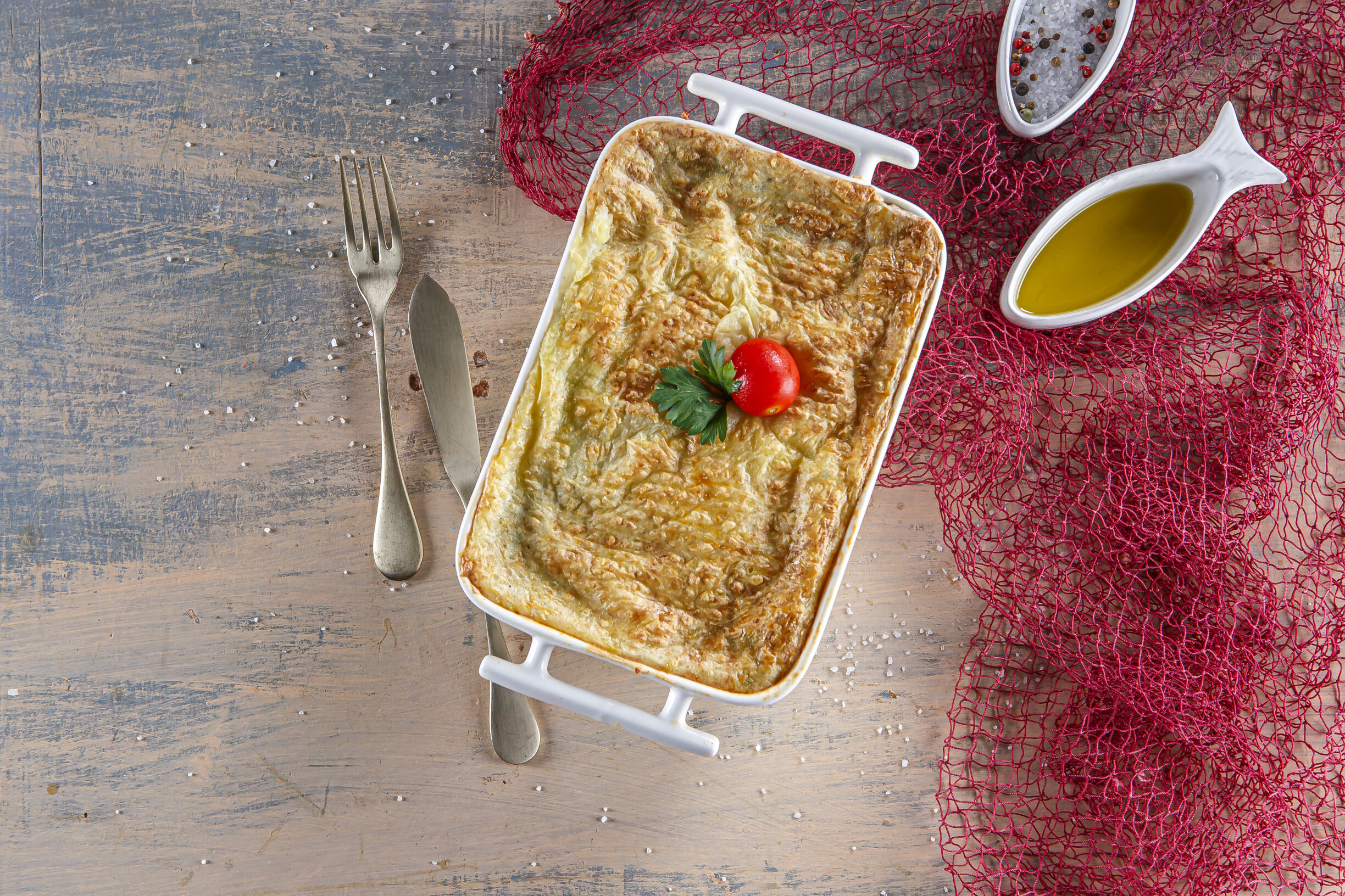 Empadão de bacalhau com grelos