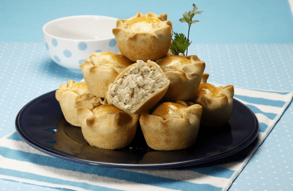 empadas de pescada com delicias do mar