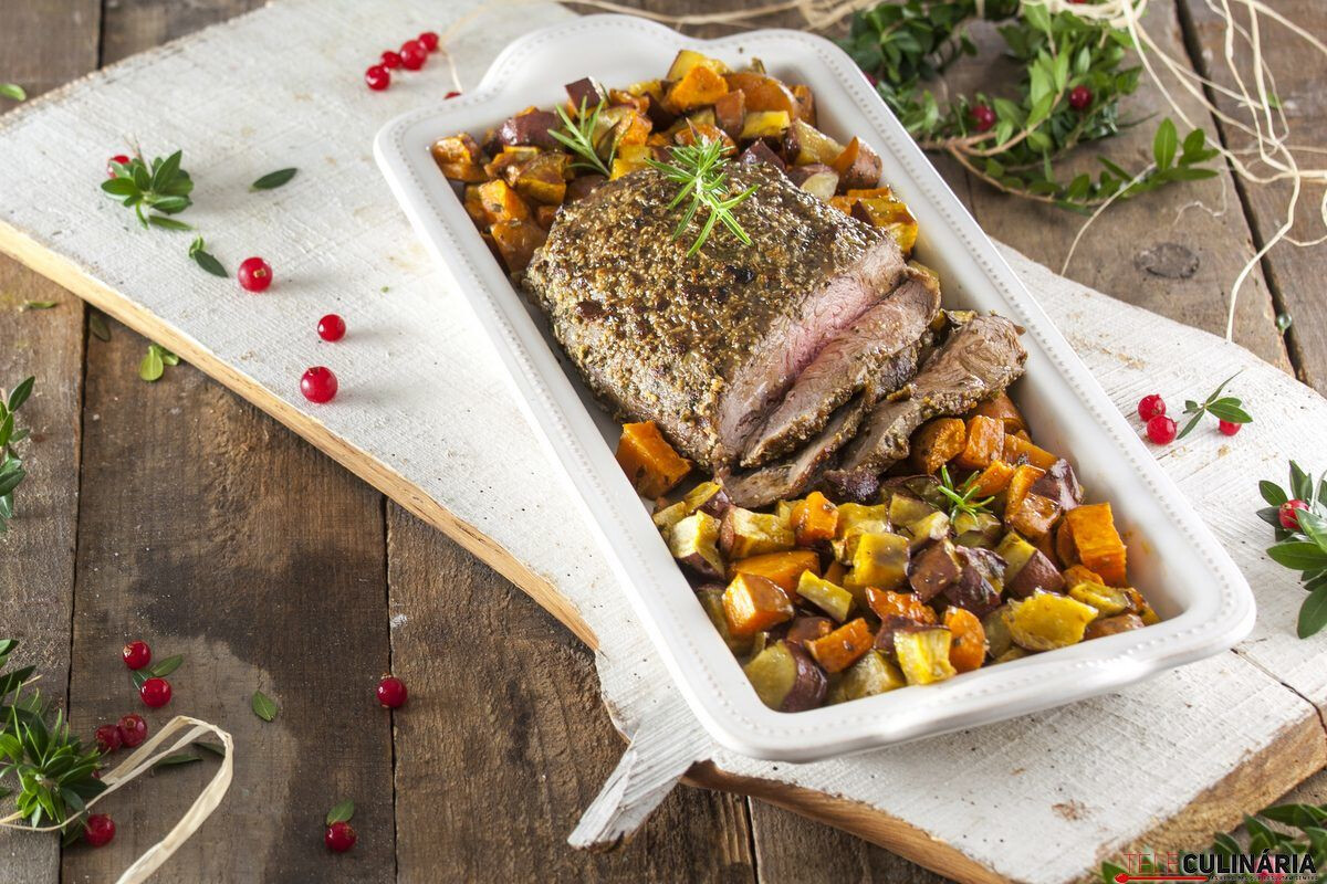 Carne assada com batata-doce