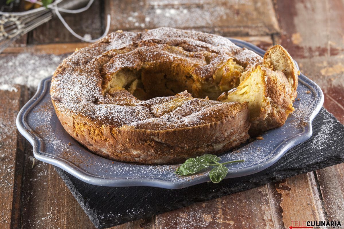 Receita de bolo de maçã e canela