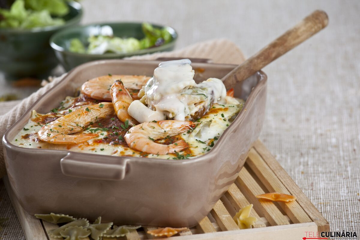 Pasta do mar gratinada