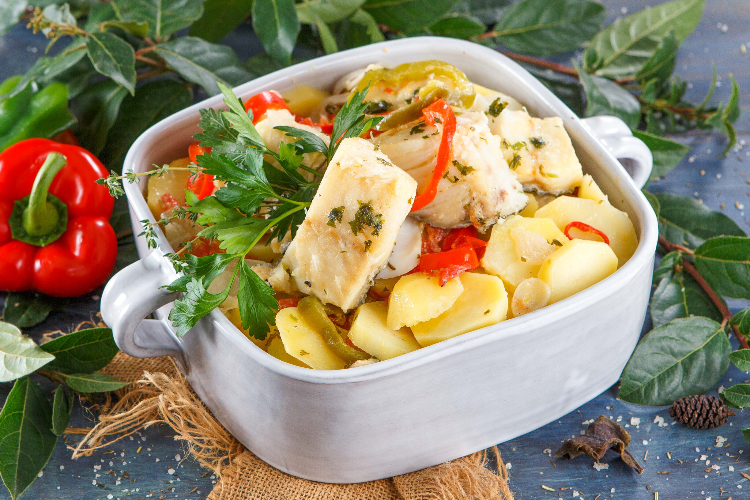 Caldeirada tradicional de bacalhau