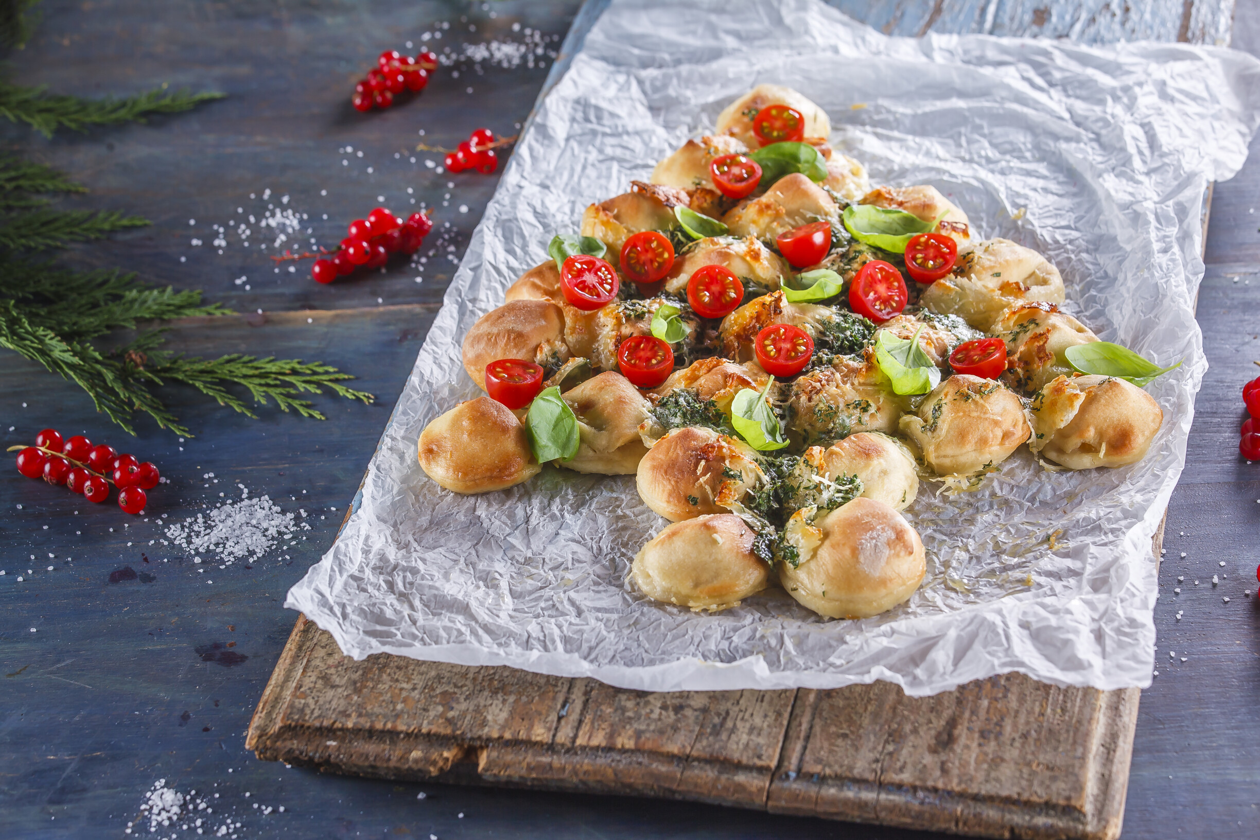 Árvore de Natal de mozarela