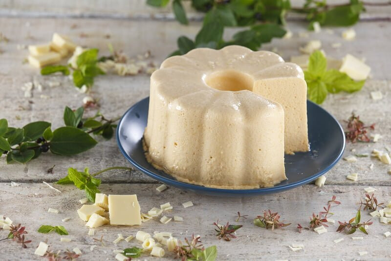 Bavaroise de caramelo e chocolate branco