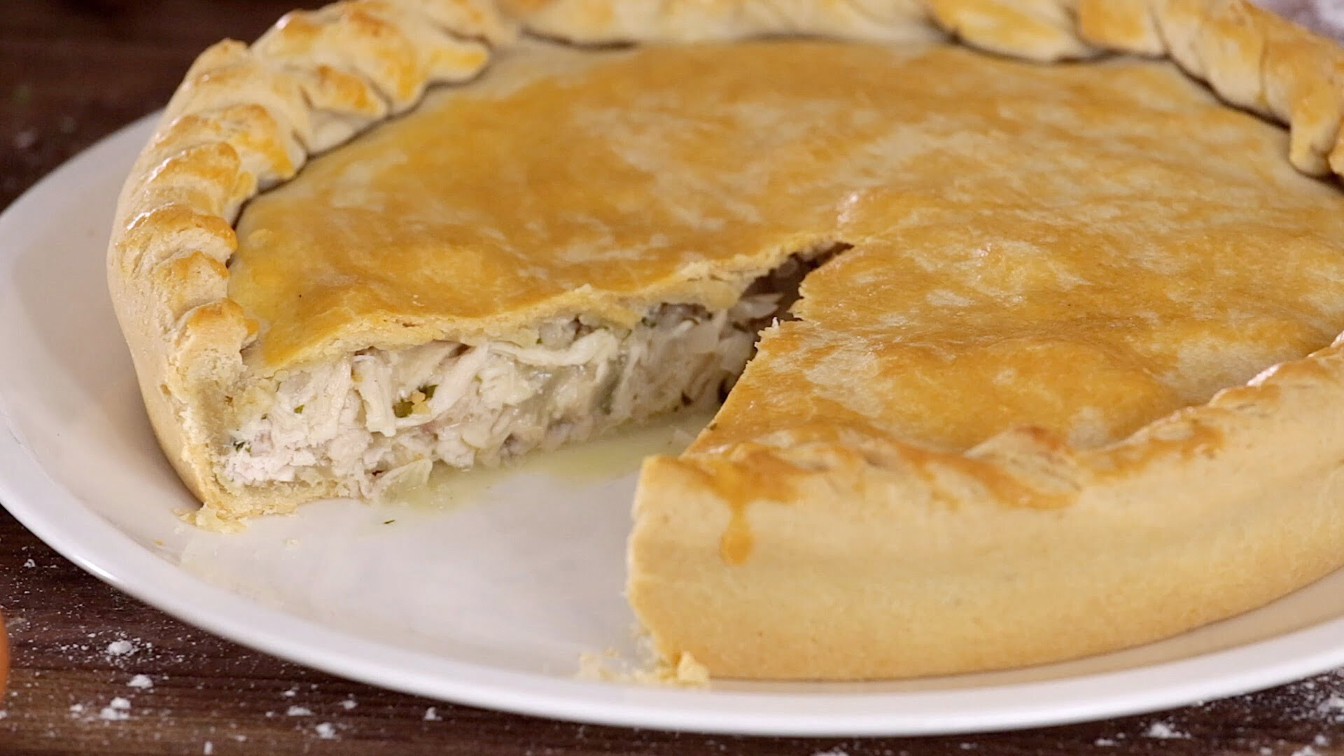 Empada de frango cozido ou assado