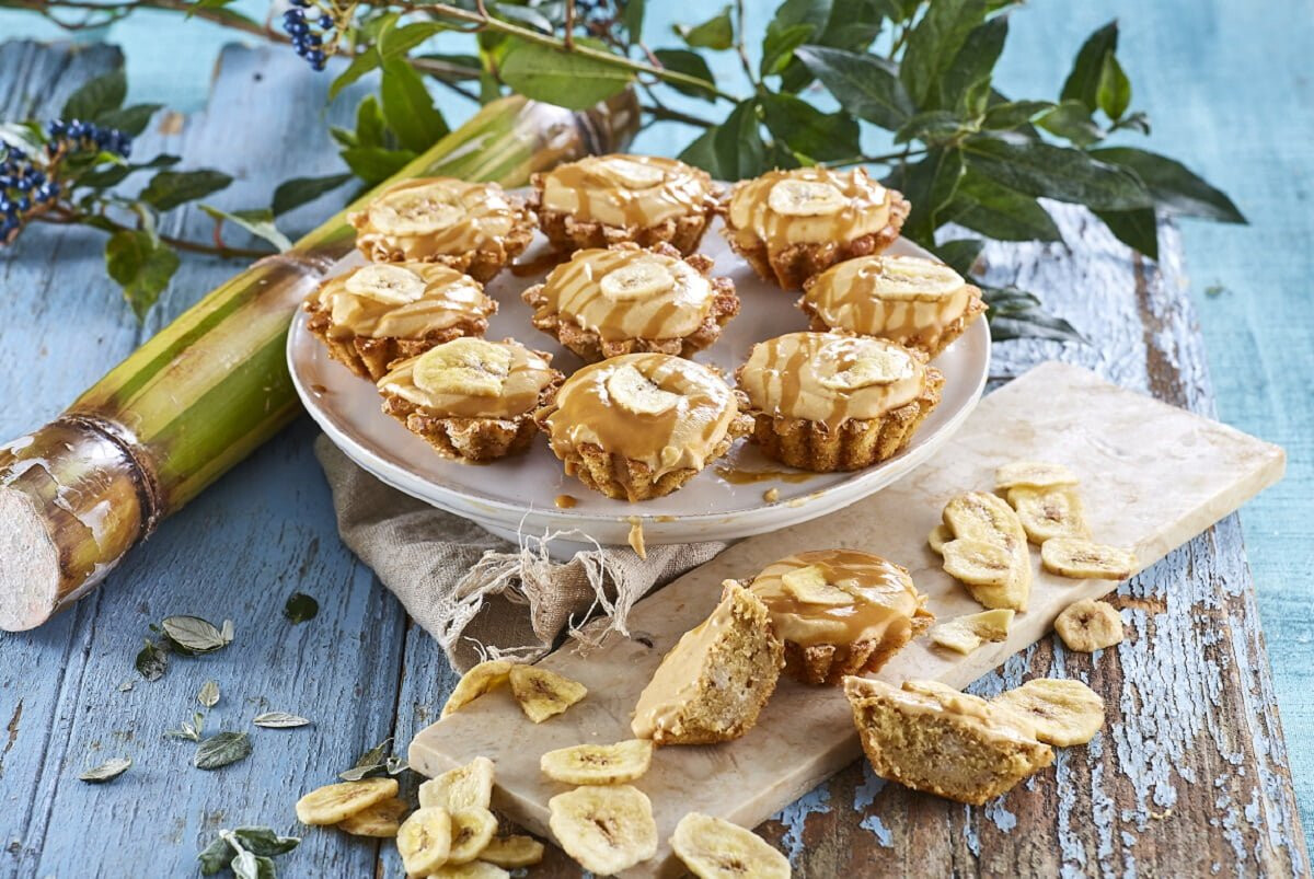 Queques de banana e caramelo