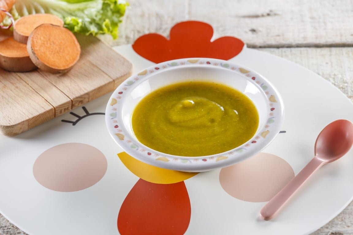 Puré de curgete com alface (bebé a partir dos 5 meses)