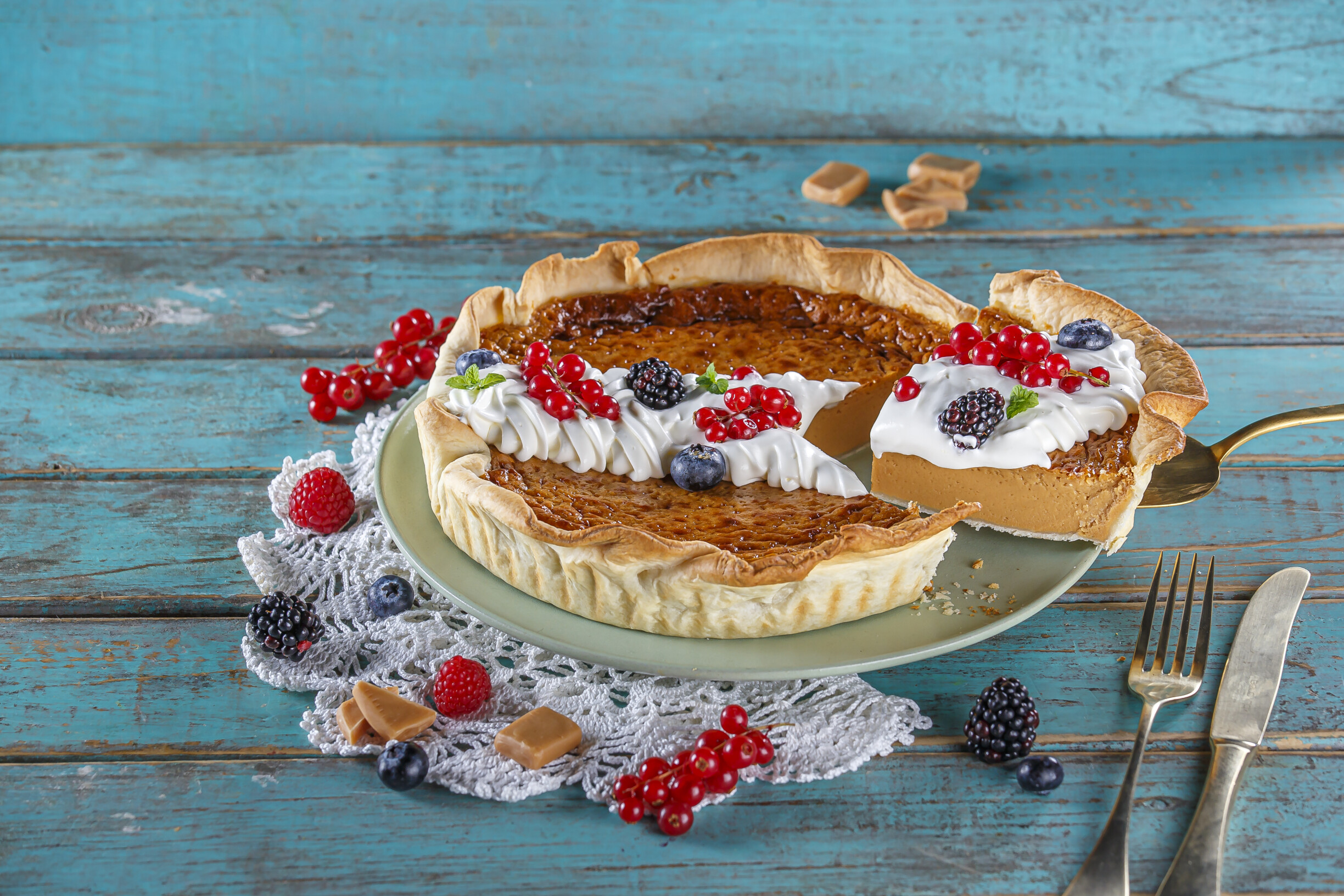 Tarte de leite condensado cozido