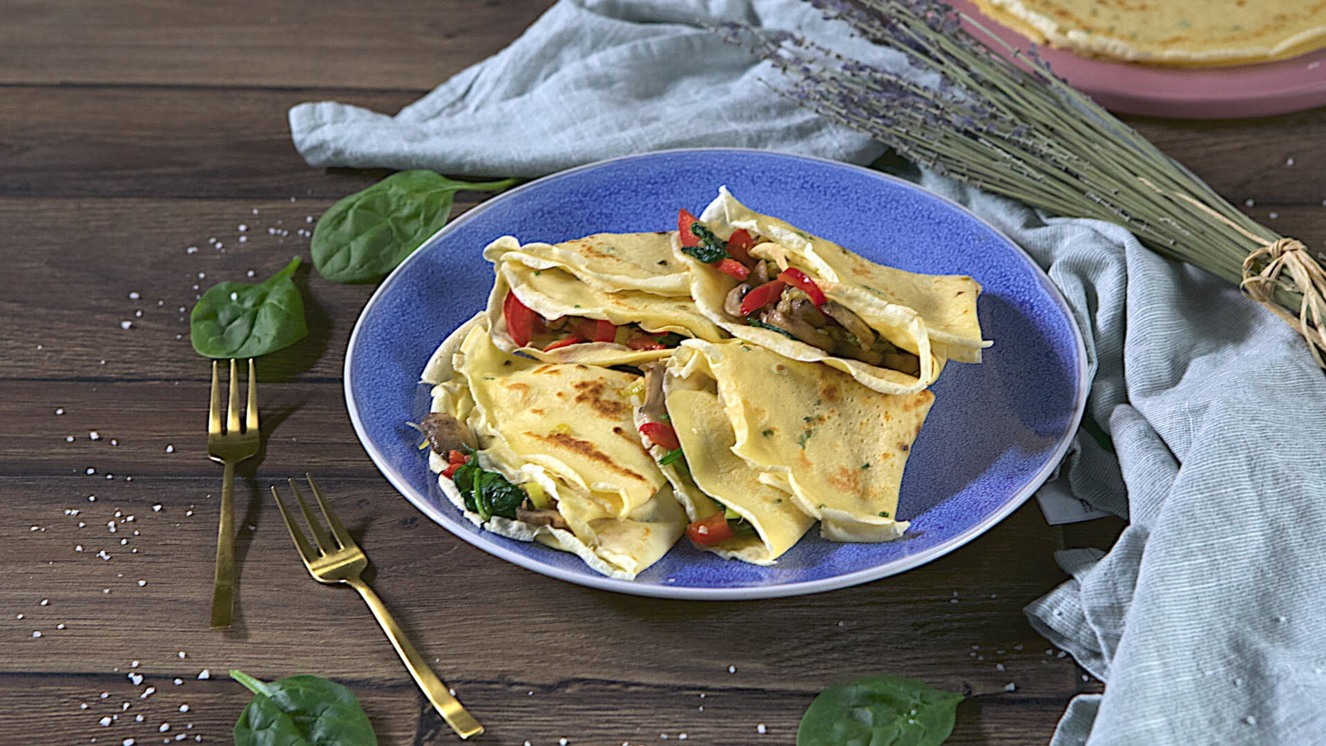 Crepe de legumes saudável