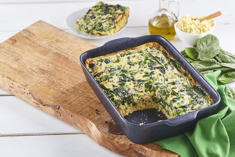 Frittata de espinafres e millet