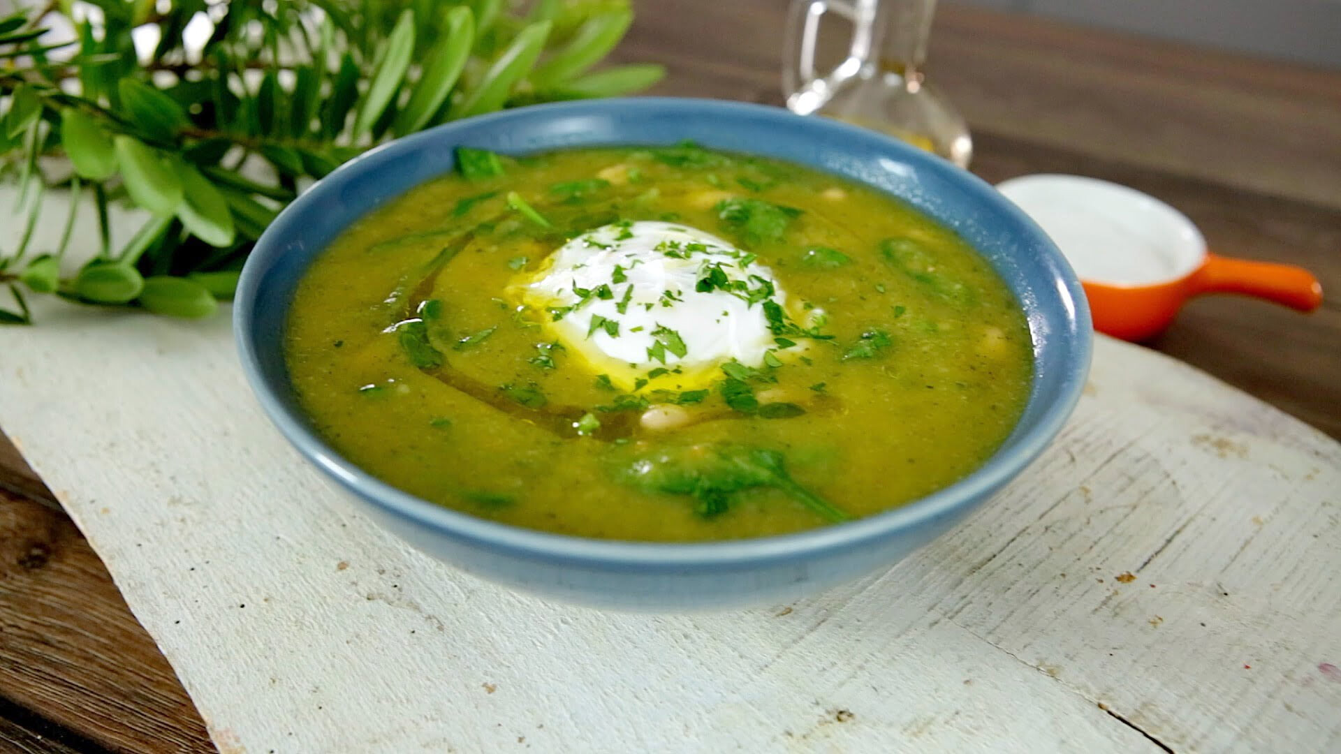 Creme de brócolos com ovo escalfado - VIDEO