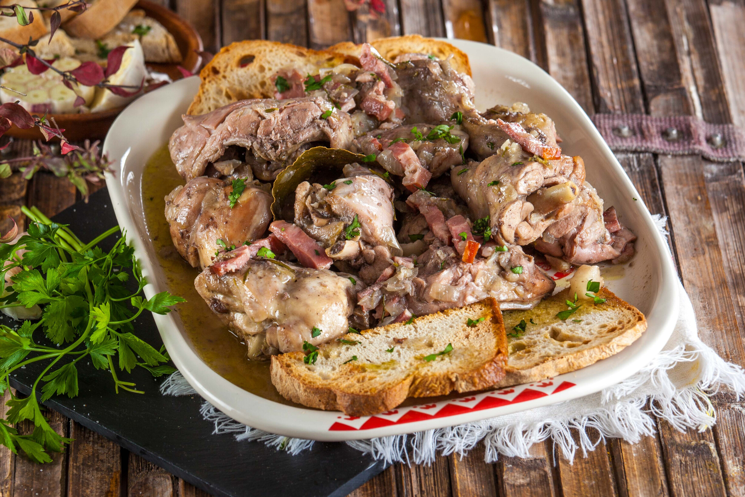 Coelho à caçador - receita fácil