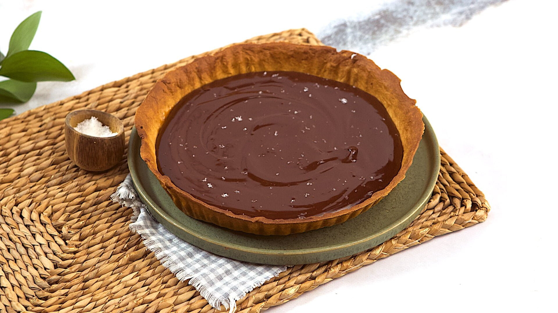 Tarte de chocolate e caramelo salgado