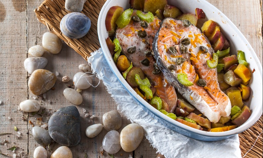 Salmão na air fryer