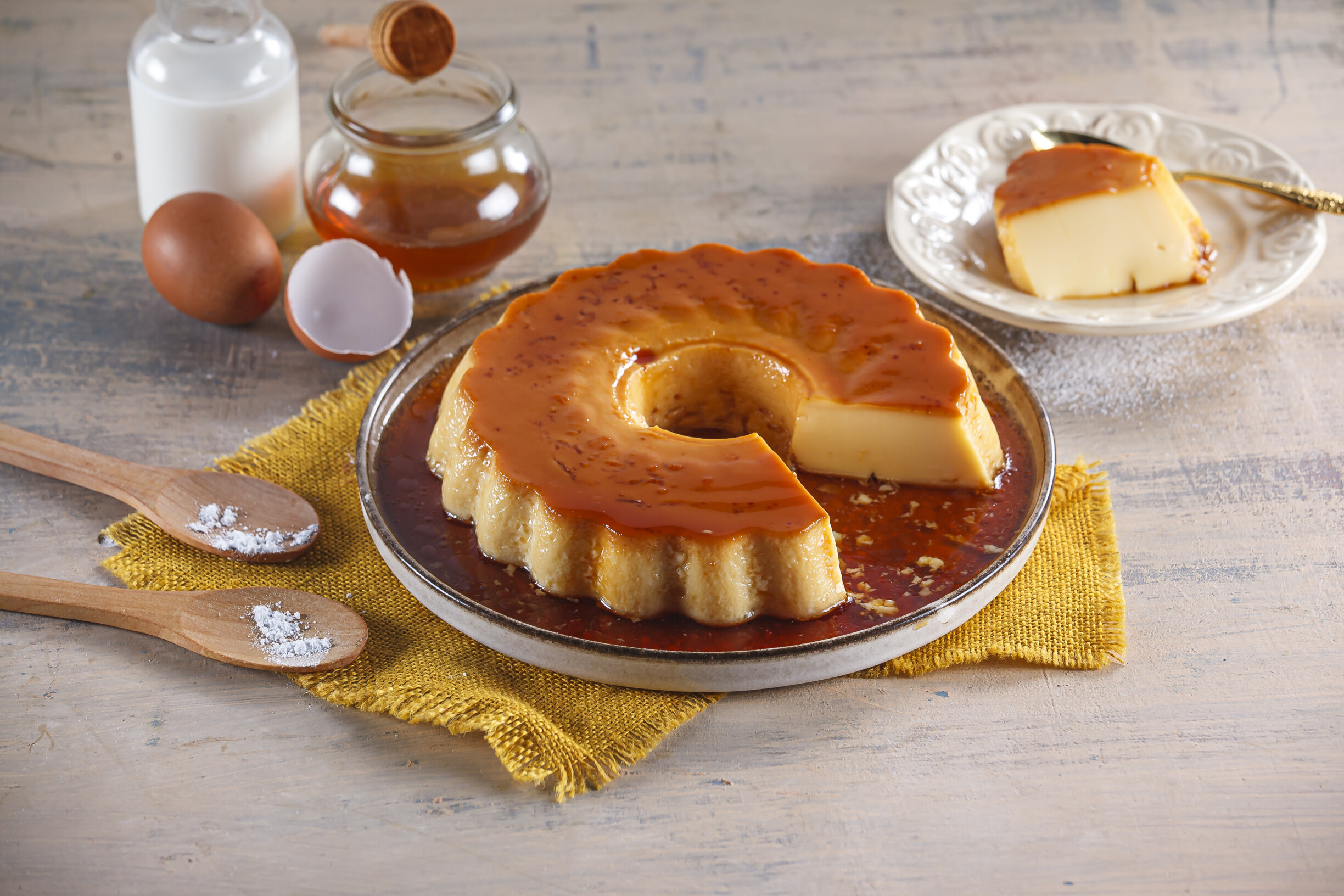 Pudim de mel delicioso