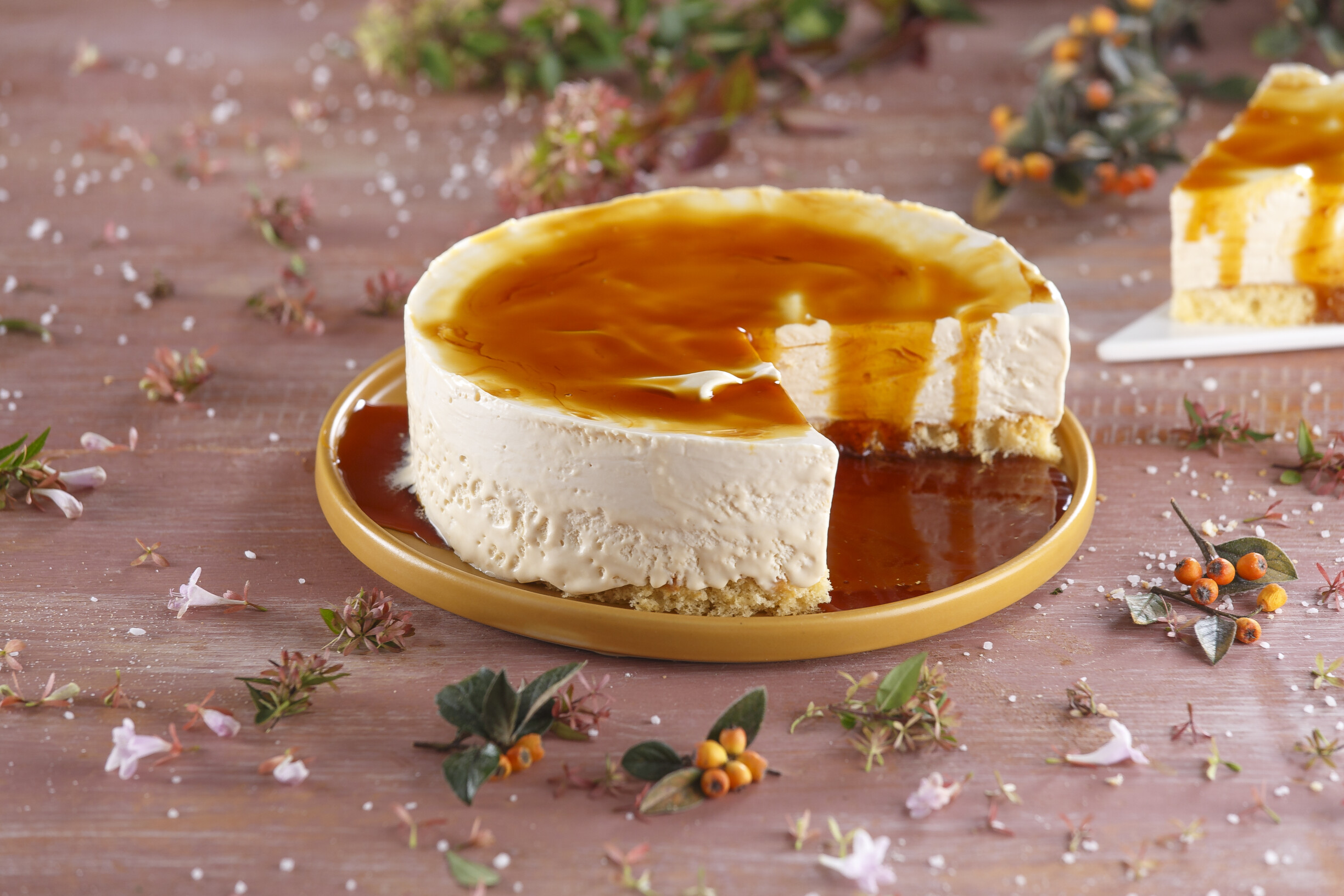 Semifrio de natas e caramelo