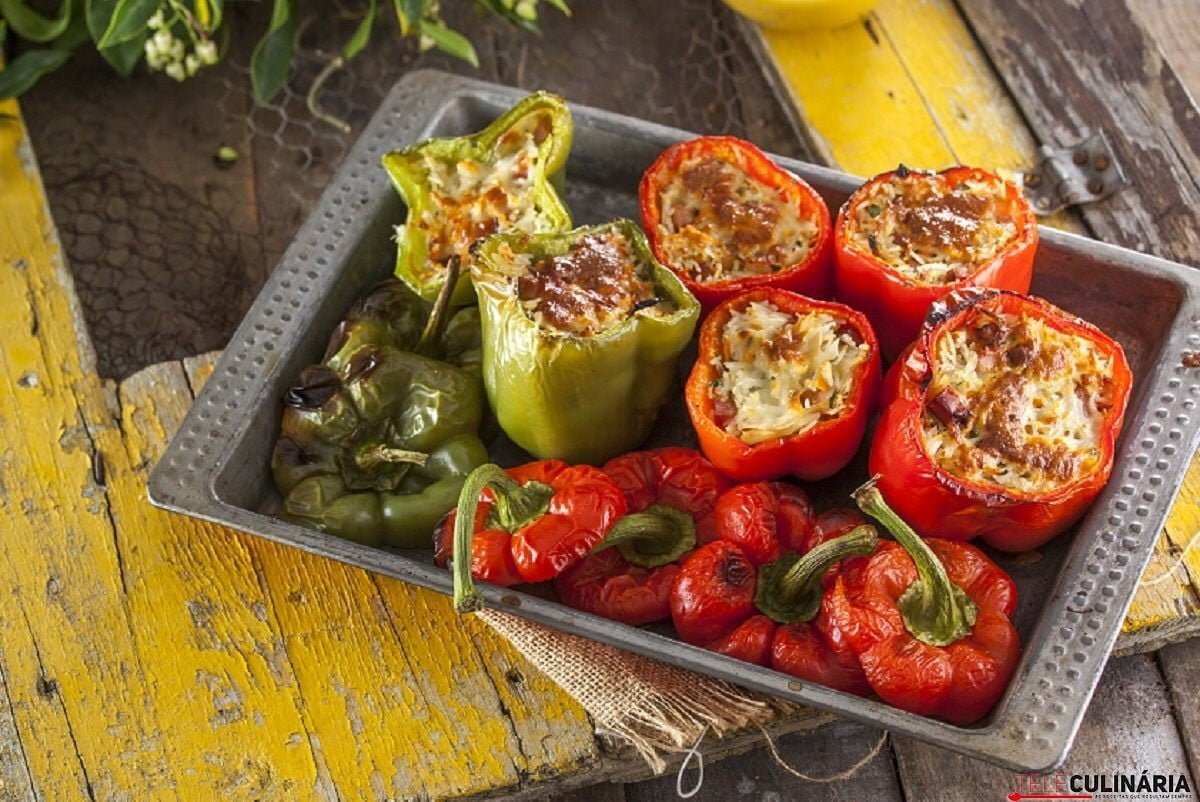 Pimentos recheados no forno