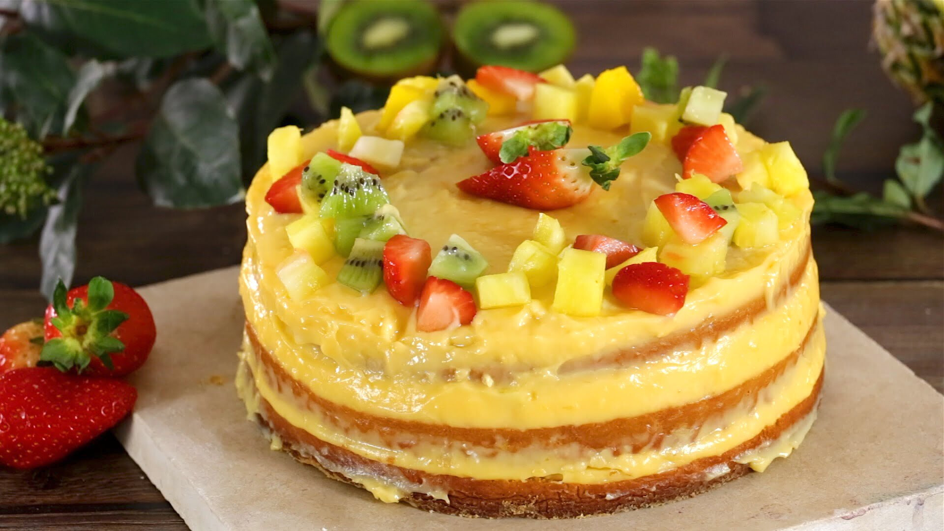 Bolo de fruta fresca