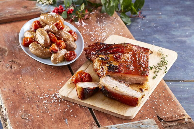 Barriga de porco com alecrim e rosmaninho