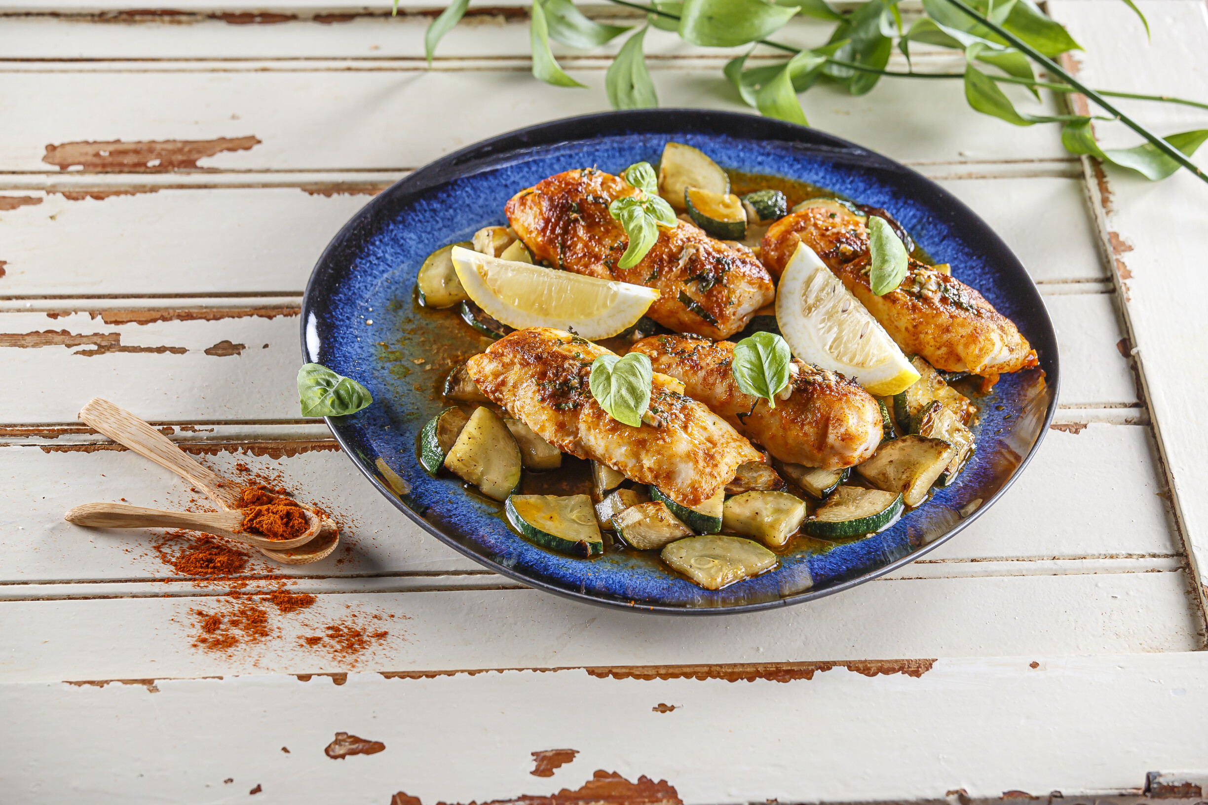 Lombos de pescada com paprica