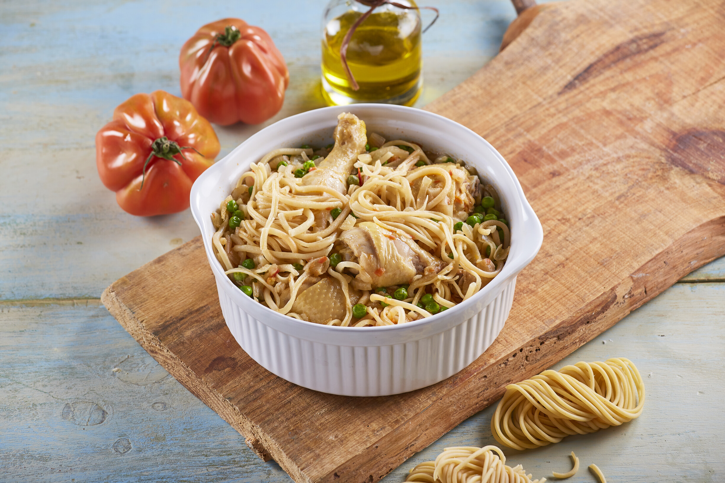 Massa meada com frango