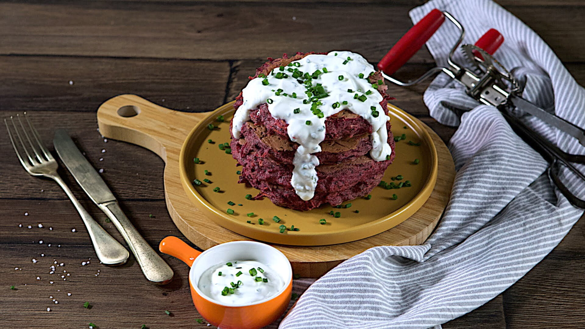 Panquecas de beterraba e cenoura