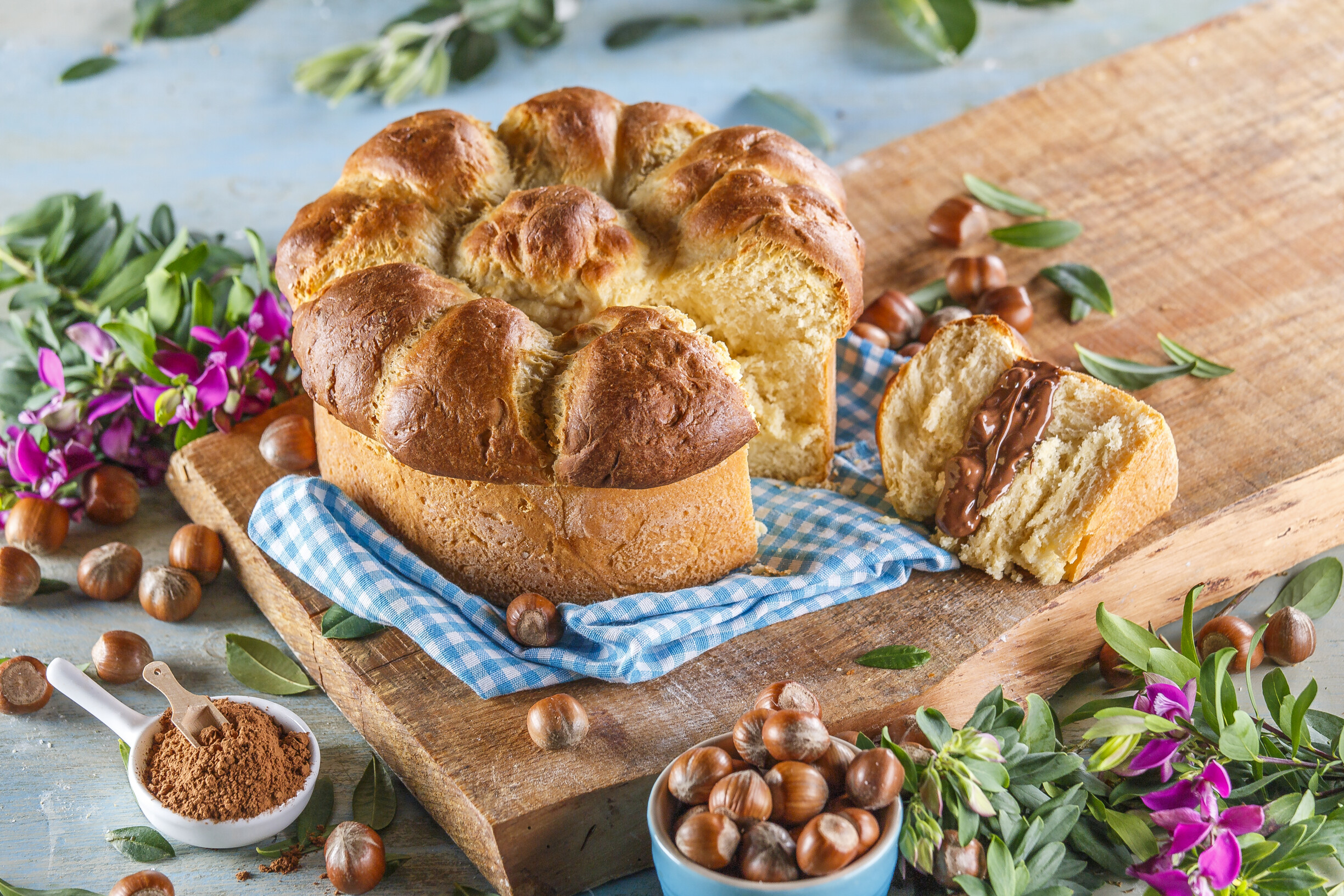 Brioche com creme de avelãs