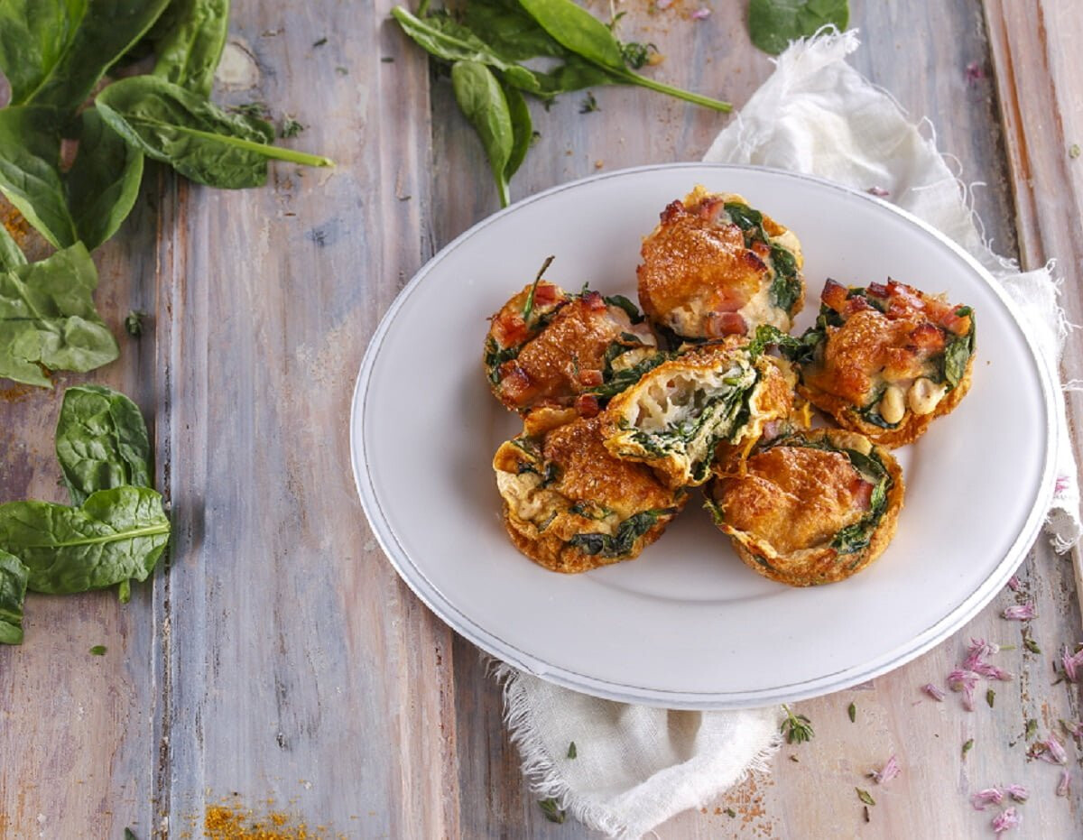 Queques de espinafres na air fryer