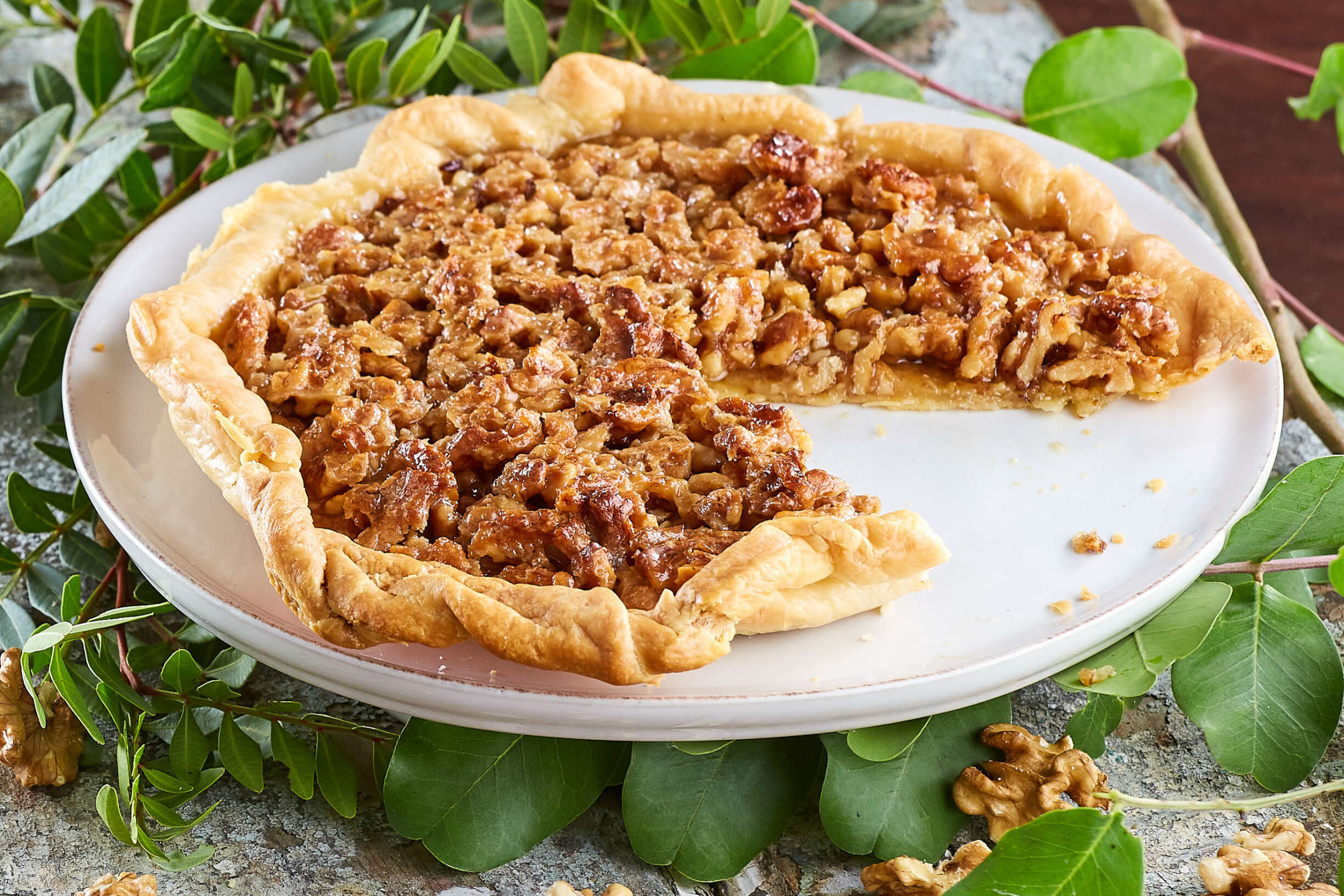 Tarte de noz com massa caseira