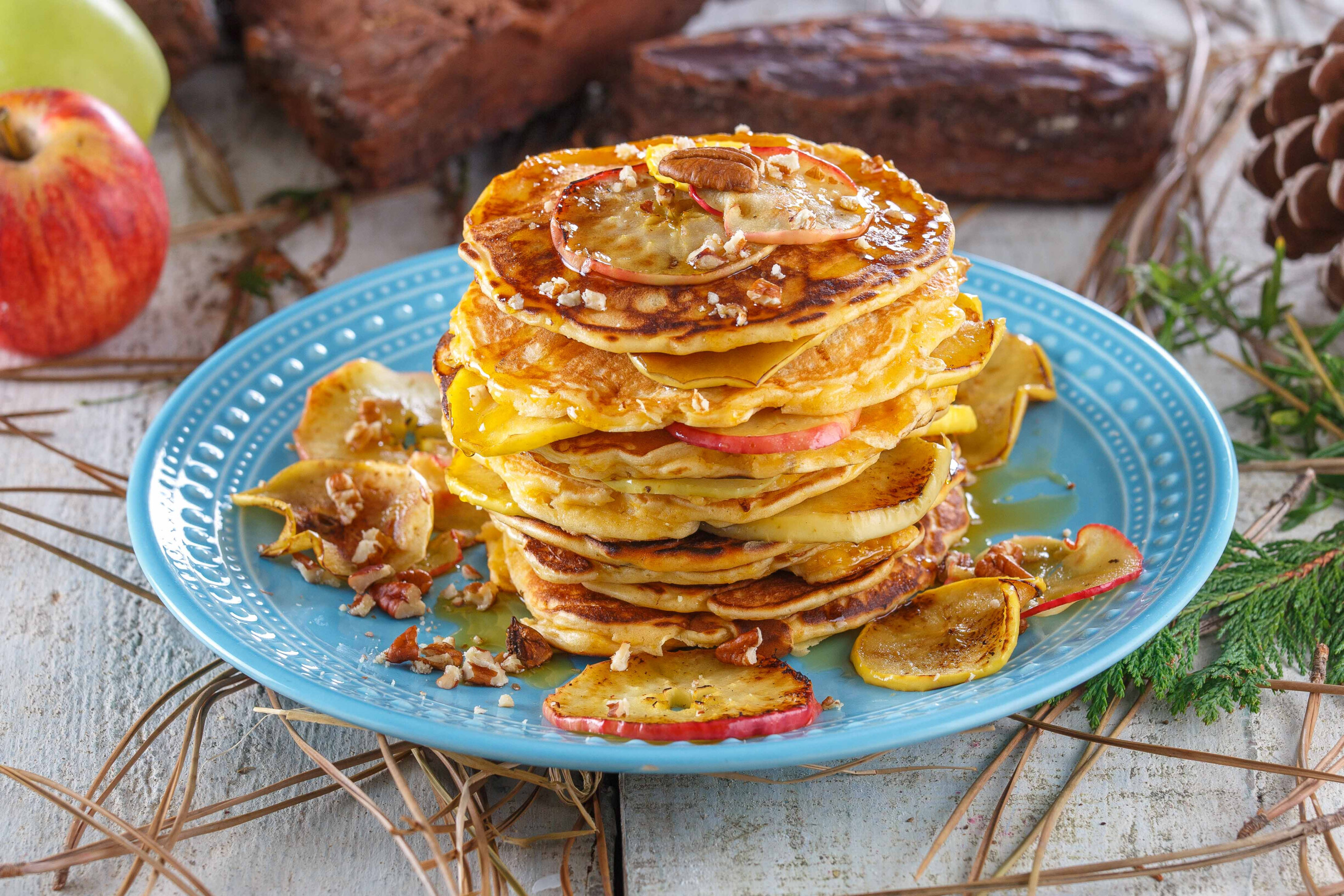 Panquecas de maçã e cheddar