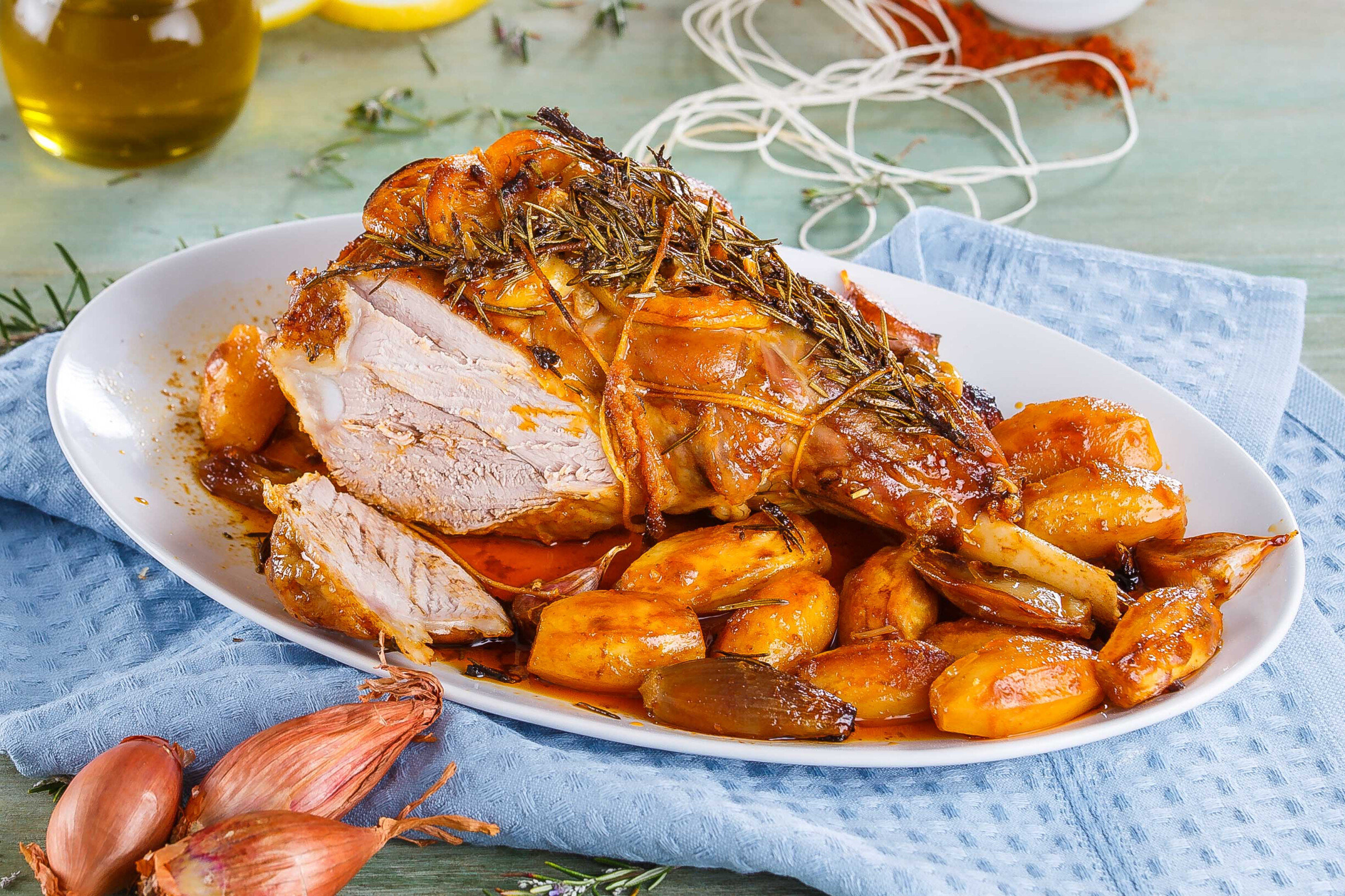 Borrego assado com vinho do Porto