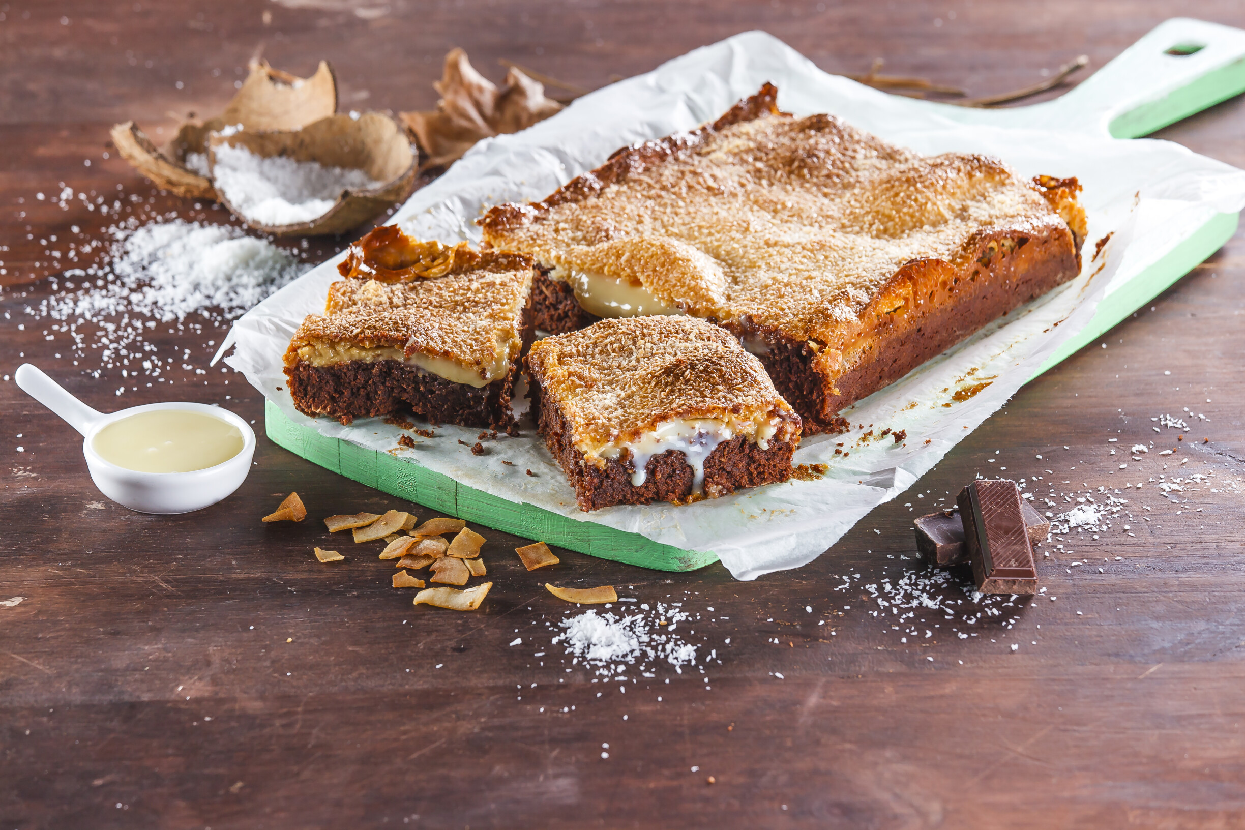 Brownie de leite condensado e coco