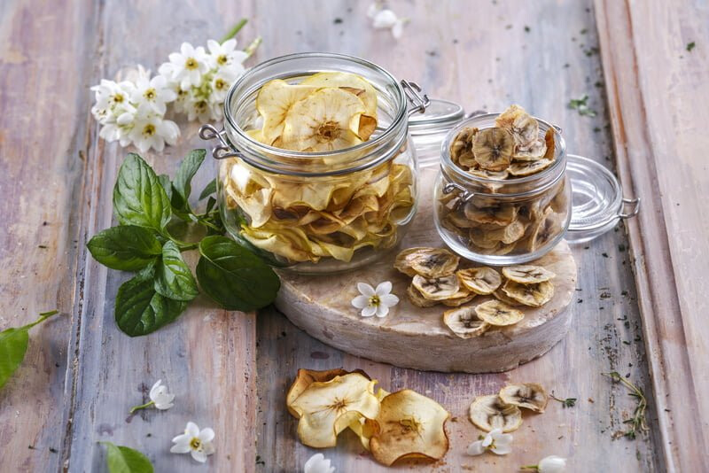 Chips de banana e maçã