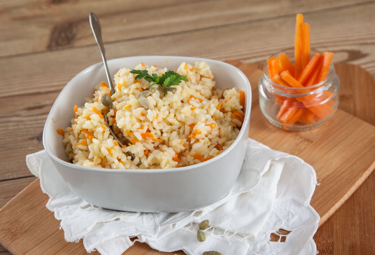 Arroz de cenoura em 30 minutos