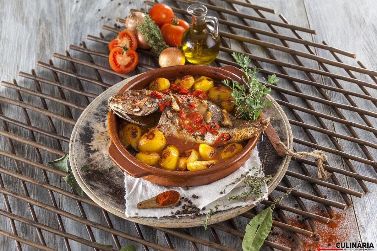 Pargo no forno com batatinhas
