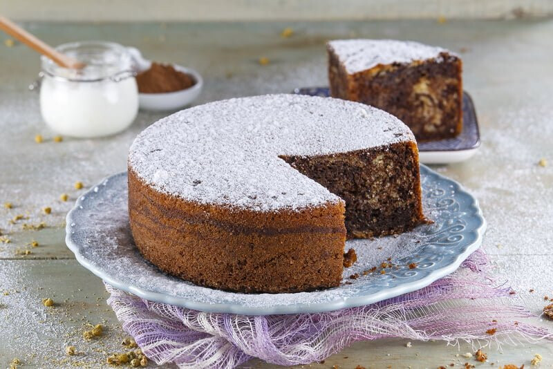 Bolo de iogurte com cacau