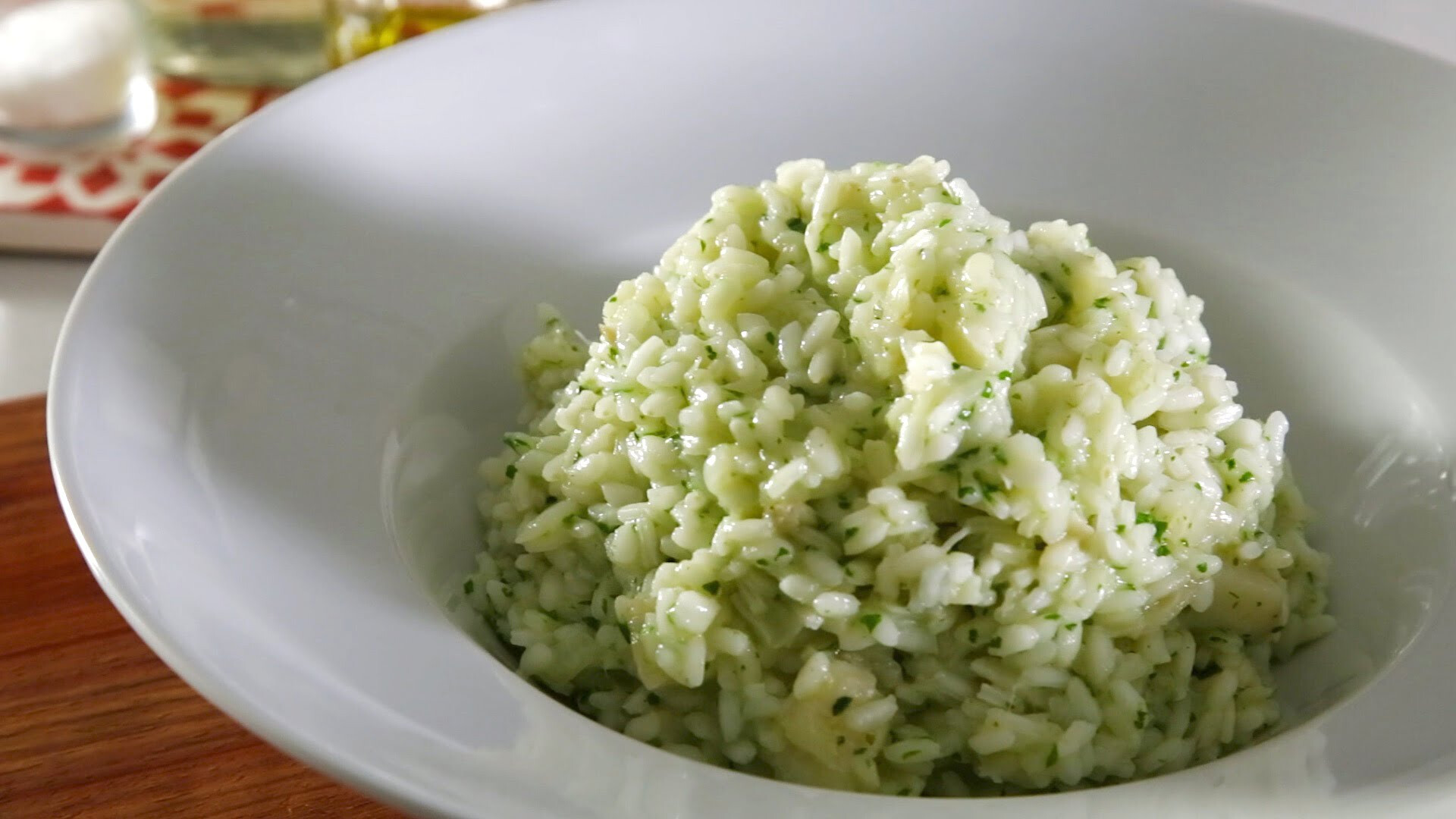 Risotto de bacalhau e ervas frescas