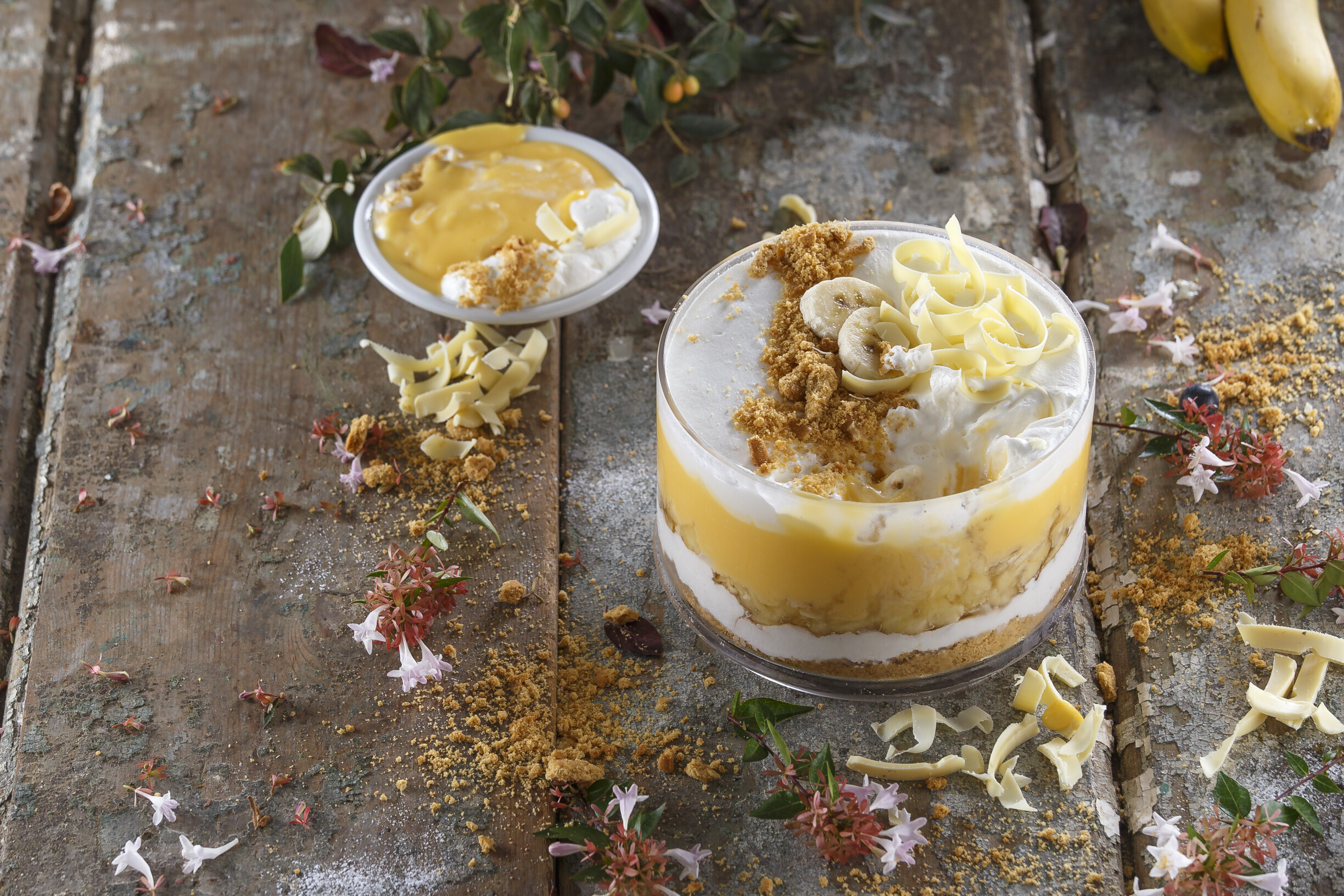 Banana split com chocolate