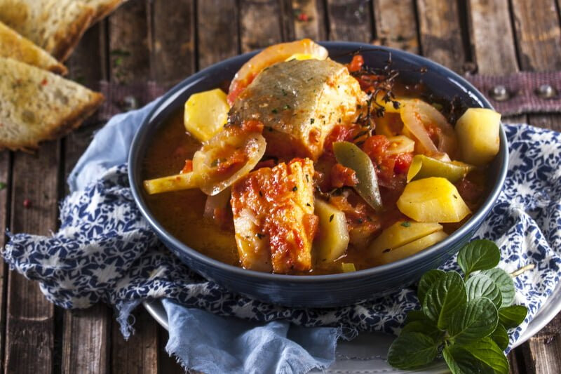 Receita de caldeirada de bacalhau