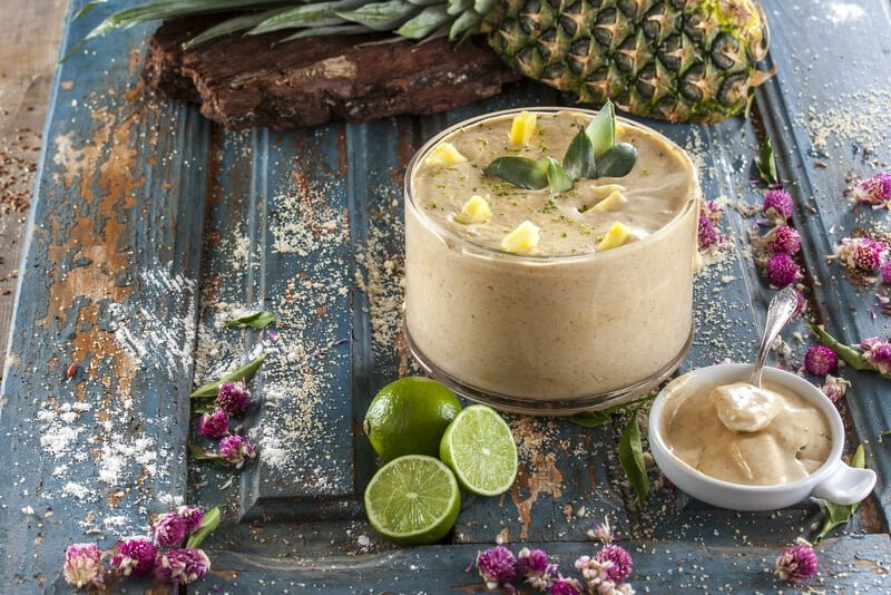 Creme de ananás e lima