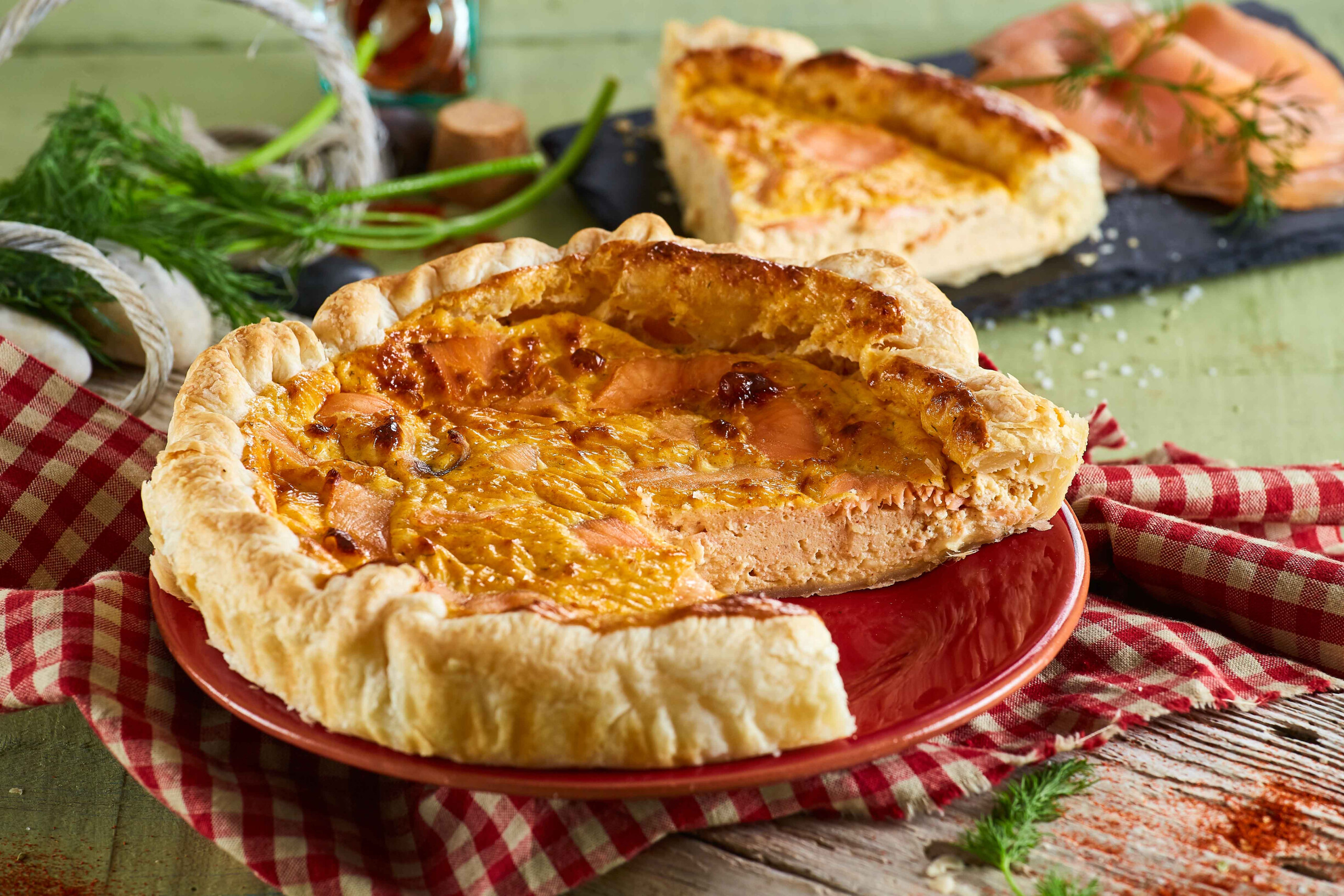 Quiche de salmão fumado