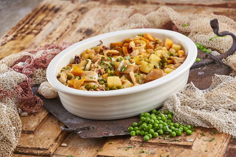 Lulas guisadas com batatas