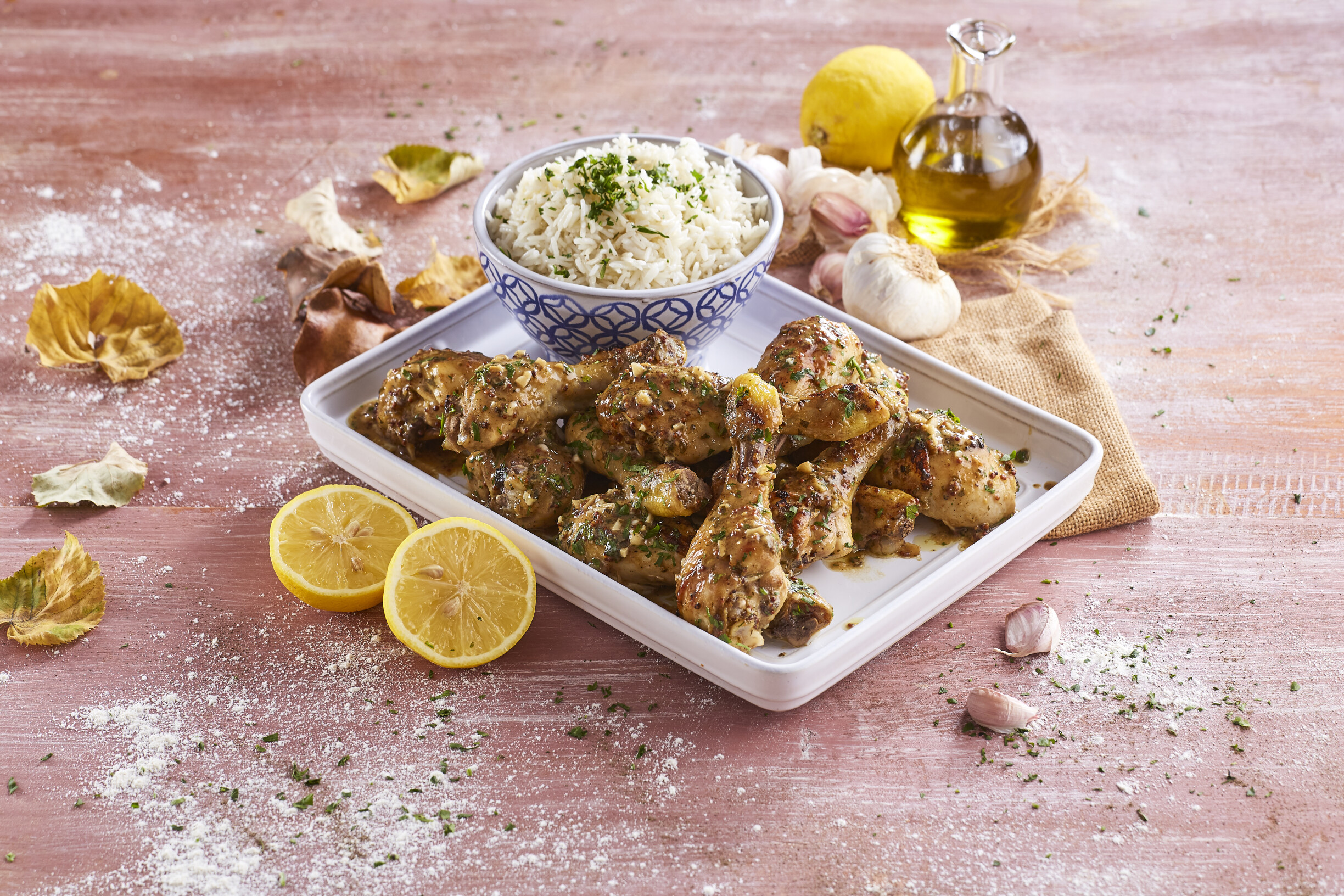 Pernas de frango com mostarda